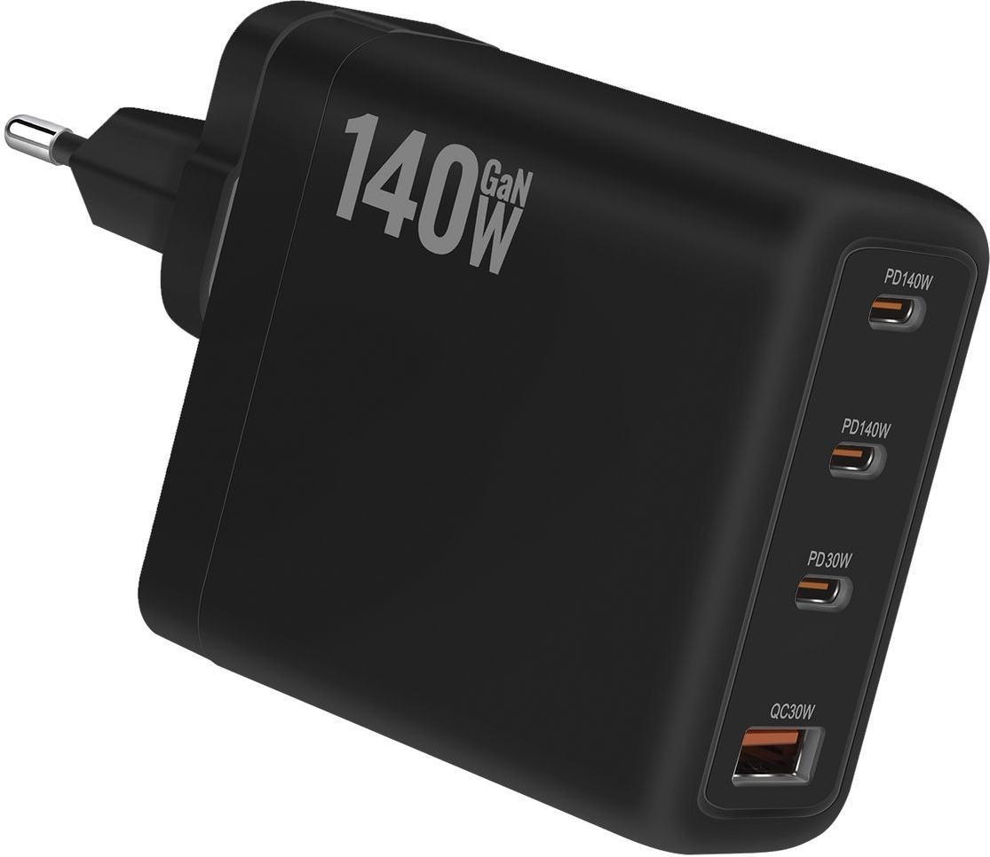 go-solid-oplader-140w-usb-c-voeding-met-4-poorten-3x-usb-c-1x-usb-a-zwart-2
